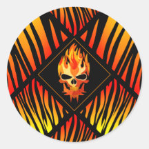 Músico de Rock & Rolling Band Flaming Skull Person