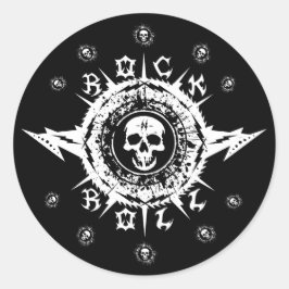 Pegatina Redonda Músico Guitarista Funda de instrumentos Rock Banda