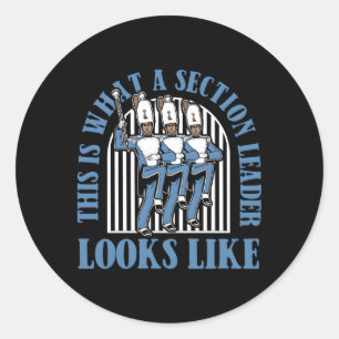 Pegatina Redonda Músico líder musical marcha banda