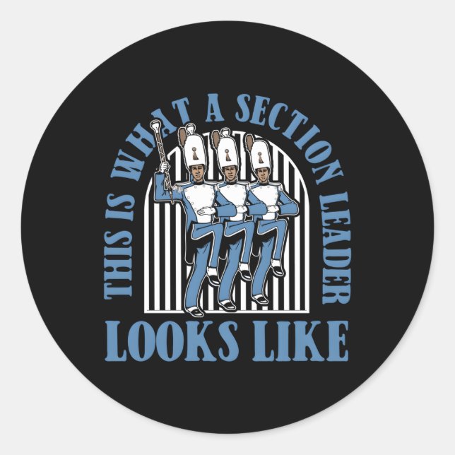 Pegatina Redonda Músico líder musical marcha banda (Anverso)