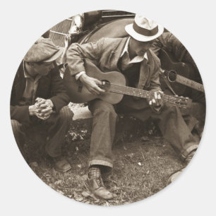 Pegatina Redonda Músicos callejeros, Maynardville, Tennessee, 1935