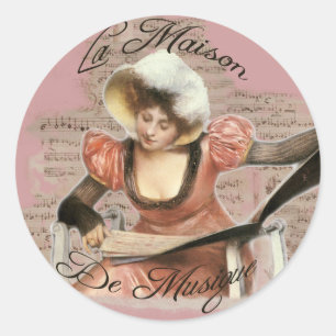 Pegatina Redonda Musique