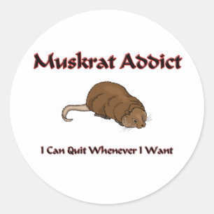 Pegatina Redonda Muskrat Addict
