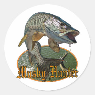 Pegatina Redonda Musky Hunter 9
