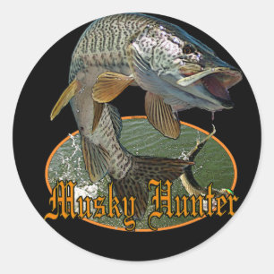 Pegatina Redonda Musky Hunter 9