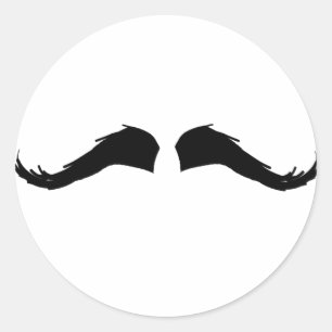 Pegatina Redonda Mustache