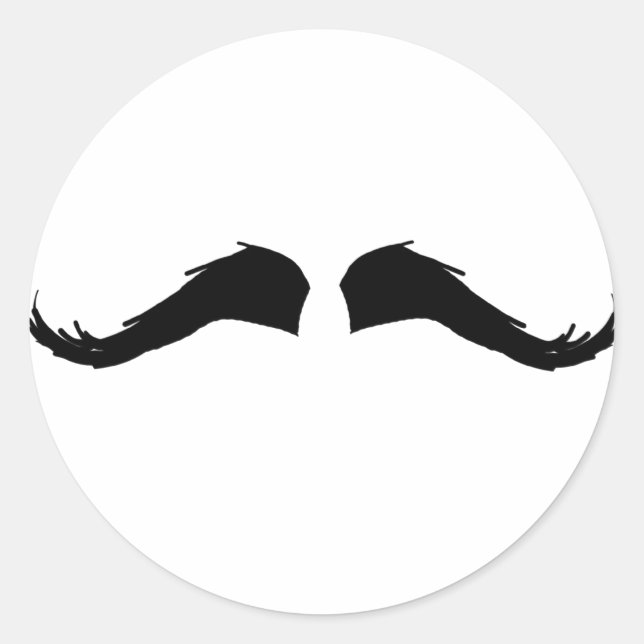 Pegatina Redonda Mustache (Anverso)