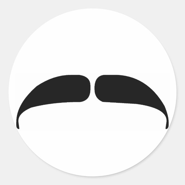 Pegatina Redonda Mustache (Anverso)