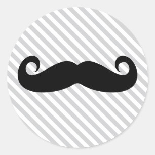 Pegatina Redonda Mustache
