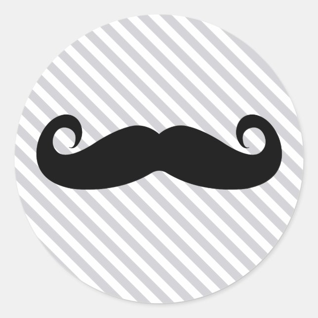 Pegatina Redonda Mustache (Anverso)
