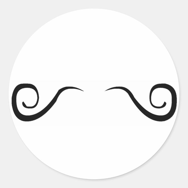 Pegatina Redonda Mustache (Anverso)