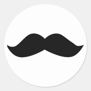 Pegatina Redonda Mustache