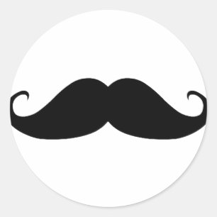 Pegatina Redonda Mustache