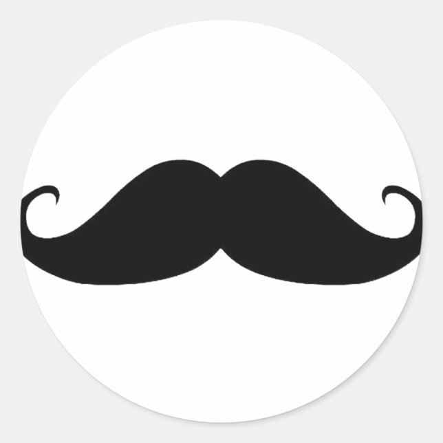 Pegatina Redonda Mustache (Anverso)