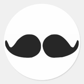 Pegatina Redonda Mustache