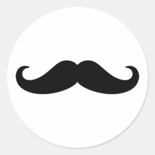 Pegatina Redonda Mustache Beard