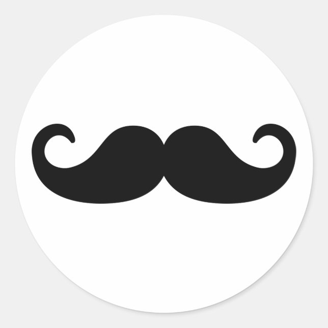 Pegatina Redonda Mustache Beard (Anverso)