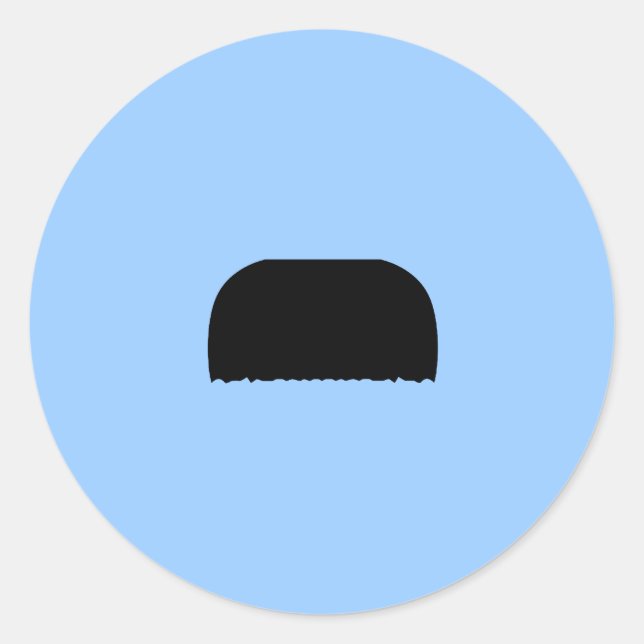 Pegatina Redonda Mustache de cepillo de dientes (Anverso)