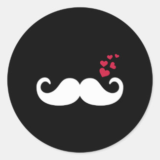 Pegatina Redonda Mustache He