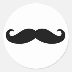 Pegatina Redonda Mustache Mustache, diseño de bigote