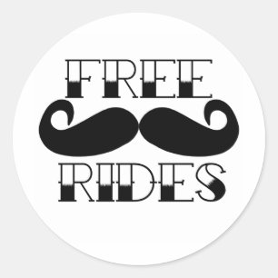 Pegatina Redonda Mustache Rides gratis