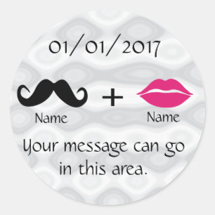 Pegatina Redonda Mustache y labios PersonalizarCABLES