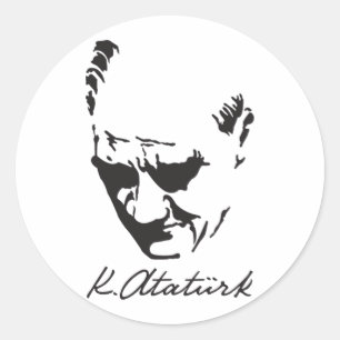 Pegatina Redonda Mustafa Kemal Ataturk
