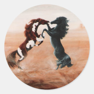 Pegatina Redonda Mustang Fantasy