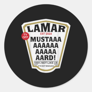 Pegatina Redonda Mustard Lamar Tv Off Usa Tu Corazón - Mostaza