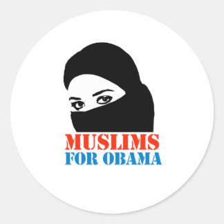 PEGATINA REDONDA MUSULMANES PARA OBAMA