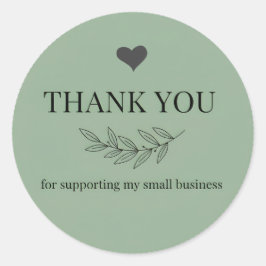 Pegatina Redonda Muted Green Thank You Business Sticker 