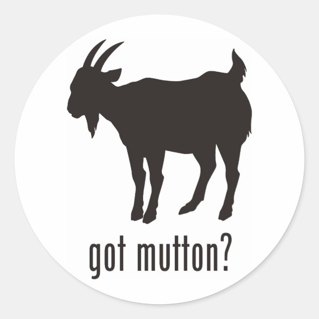 Pegatina Redonda Mutton (Anverso)