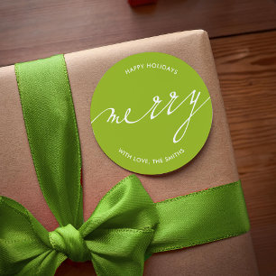 Pegatina Redonda Muy Feliz Navidad