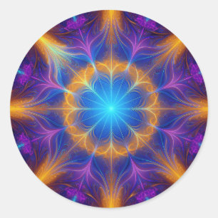 Pegatina Redonda Muy Manipulado Liapunov Fractal