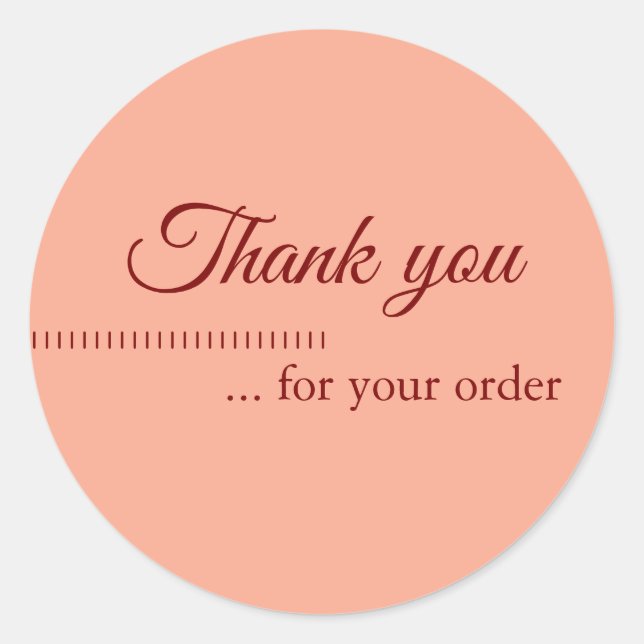 Pegatina Redonda Muy suave naranja cliente de negocios Gracias (Anverso)