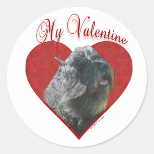 Pegatina Redonda My Bouvier des Flandres Valentine