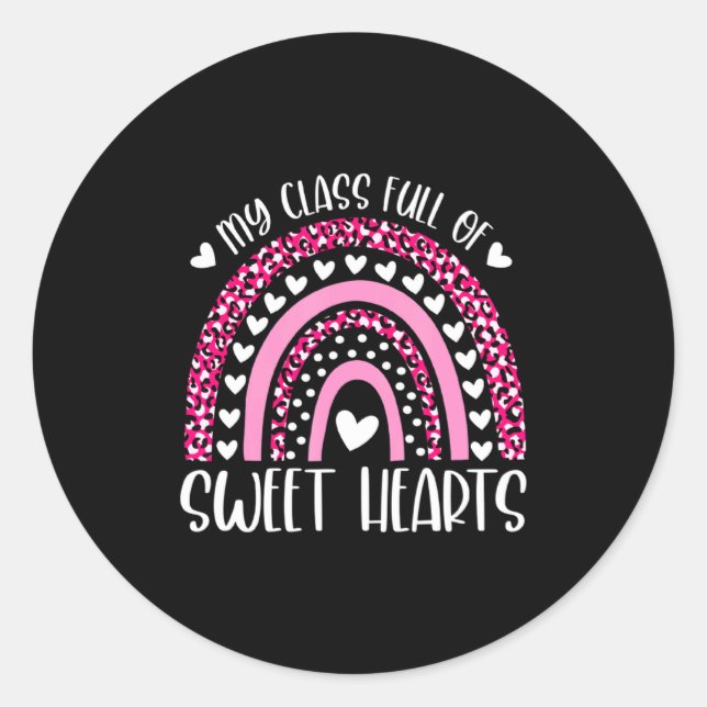 Pegatina Redonda My Cl Is Full Of Sweet Hearts Valentines Day Ra  (Anverso)