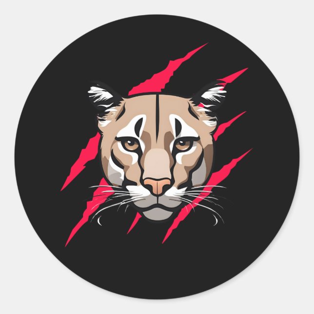 Pegatina Redonda My Cougar sticker (Anverso)