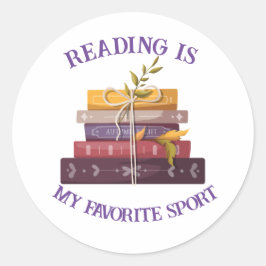 Pegatina Redonda My favorite sport is reading