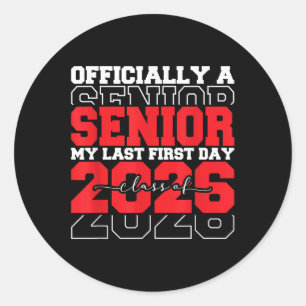 Pegatina Redonda My Last First Day Shirt Senior 2026 Graduation Cl