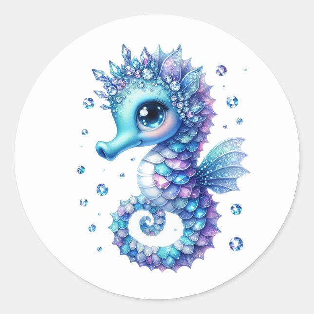 Pegatina Redonda My Little Seahorse Stickers (Anverso)