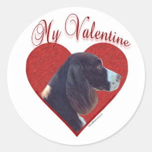 Pegatina Redonda My Liver English Springer Spaniel Valentine