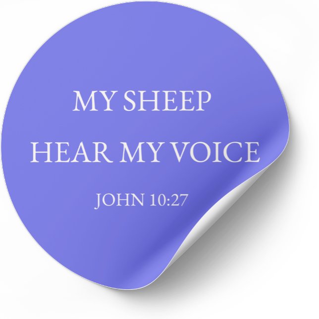 Pegatina Redonda My Sheep Hear My Voice Bible Verse Sticker (Subido por el creador)