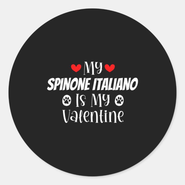 Pegatina Redonda My Snone Italiano Is My Valentine Cute Valentine  (Anverso)