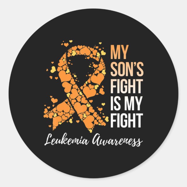 Pegatina Redonda My Son’s Fight Is My Fight Leukemia Awareness  (Anverso)