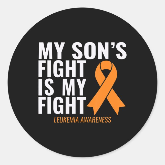 Pegatina Redonda My Son's Fight is My Fight Leukemia Awareness  (Anverso)