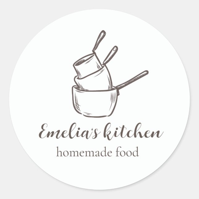 Pegatina Redonda My tiny kitchen logo Sticker (Anverso)