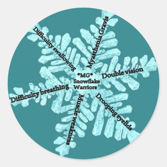 Pegatina Redonda Myasthenia Gravis Awareness Gifts (Anverso)