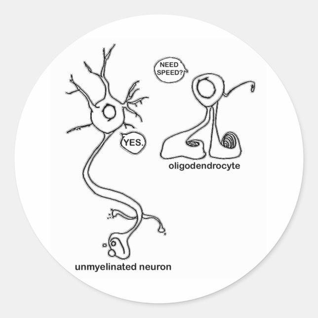 Pegatina Redonda Myelin Pusher (Anverso)