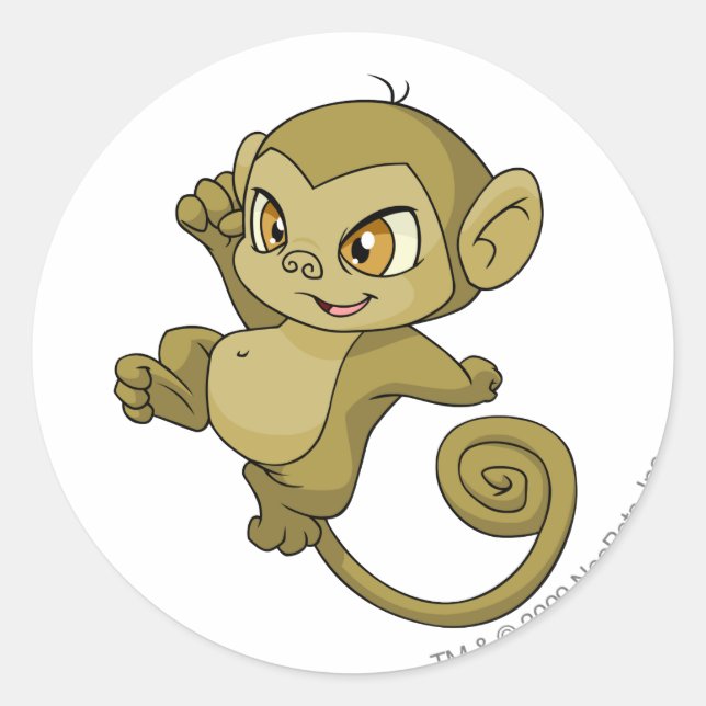 Pegatina Redonda Mynci Brown (Anverso)